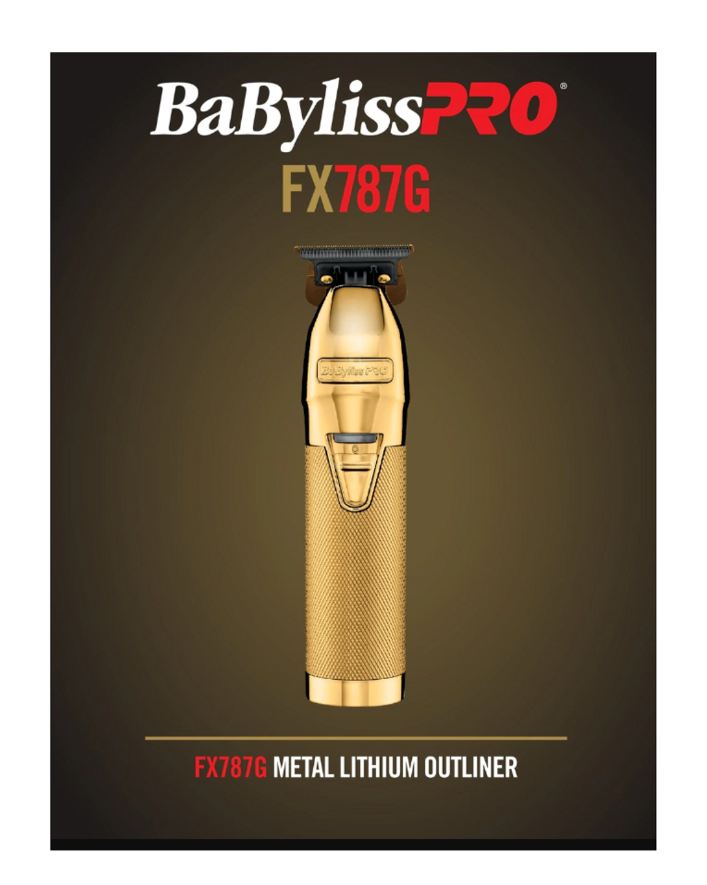 BaByliss PRO GoldFX Skeleton Metal Lithium Hair Trimmer - FX787G