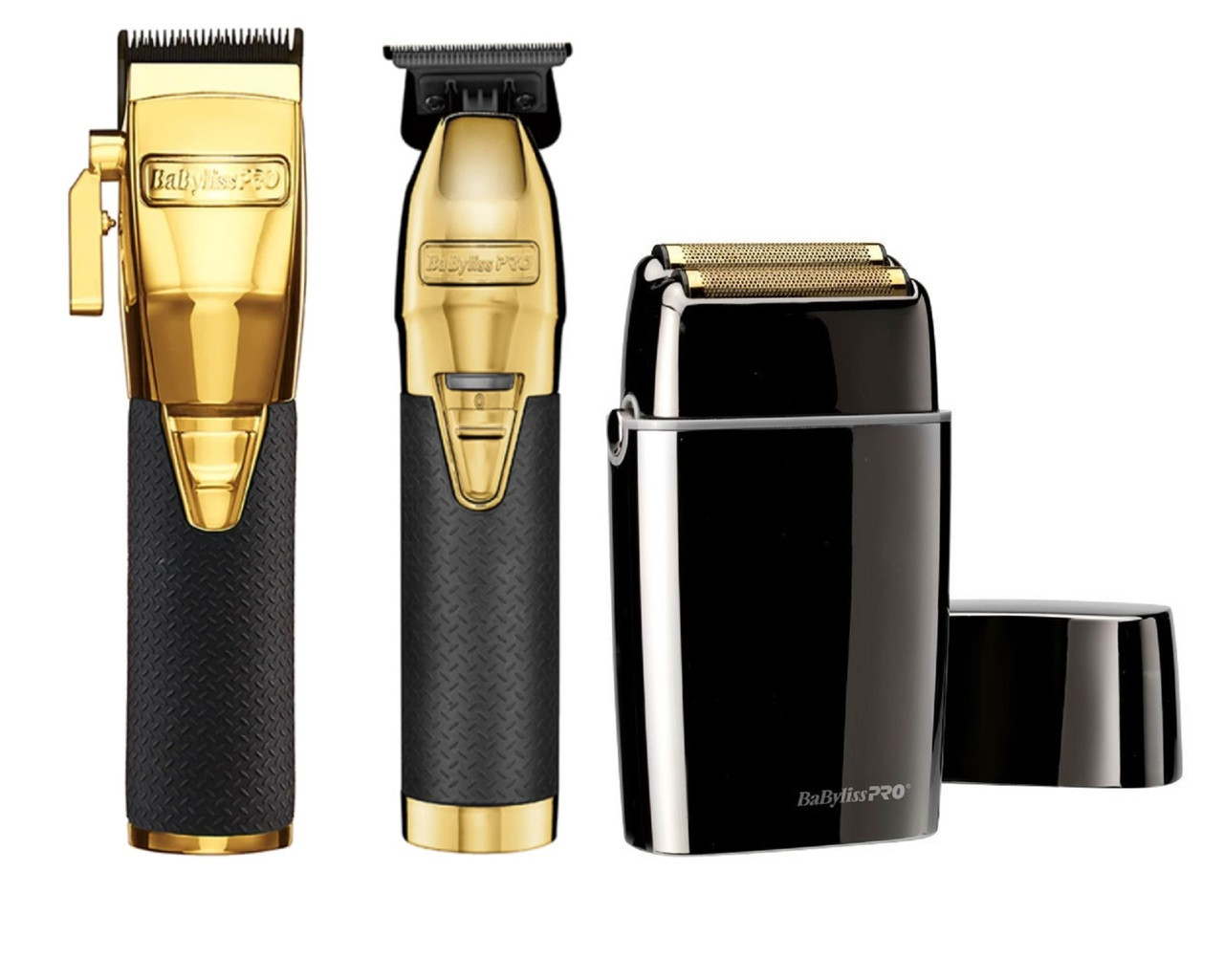 BaByliss Pro GOLDFX BOOST+ Metal Lithium Clipper, Skeleton Trimmer, and  Black Double Foil Shaver Trio - My Salon Express Barber and Salon Supply