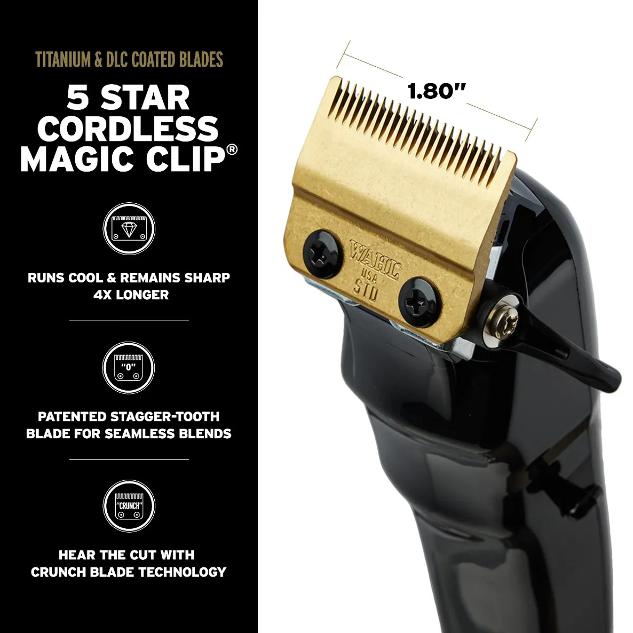 Wahl Professional 5 Star Black & Gold Cordless Magic Clip & Detailer B –  BarberNation