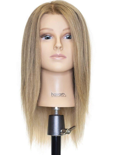 HairArt Mannequin Head Emma 100% European Hair -Light Brown