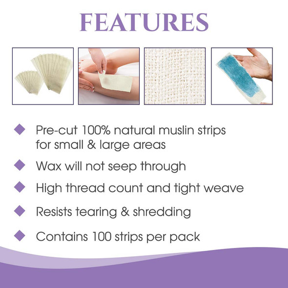 Satin Smooth Small Muslin Epilating Strips 100pk