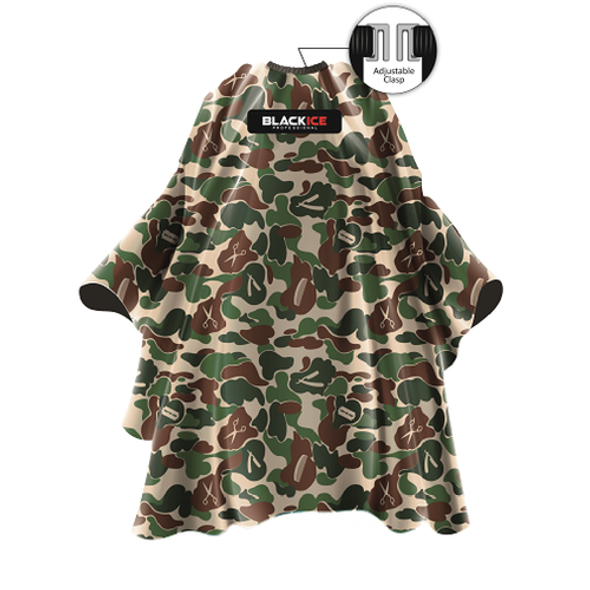 Black Ice Camo Barber Cape