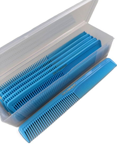 Solo Barbers 7" All Purpose Combs Light Blue Color