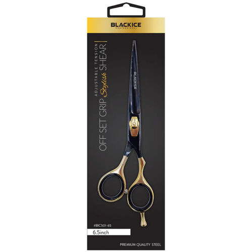 Black Ice Stylish Off Set Grip Black & Gold 6.5 Shear