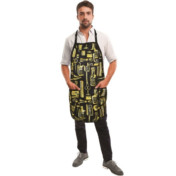 Betty Dain Vintage Barber Apron - Gold/Black