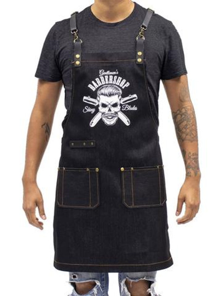 Barber Apron Barber Graphic - Dark Wash Denim [Unisex]