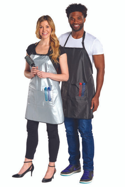 Scalpmaster Reversible Stylist Apron Black/Silver 3 Pockets