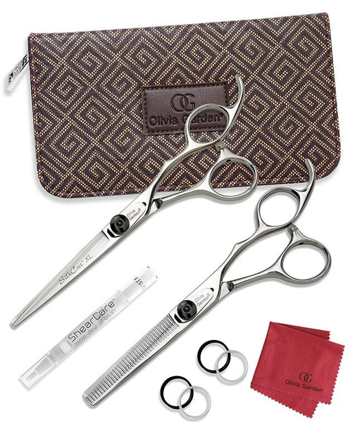 Olivia Garden Silkcut XL 7" Barber Shear And Thinner Set (SK-C02XL) 