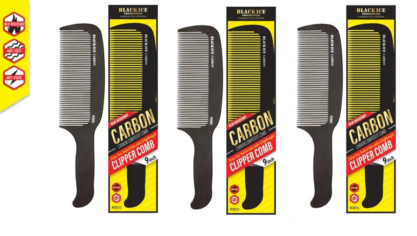 carbon comb,Black Ice 9"Professional Carbon Clipper Comb