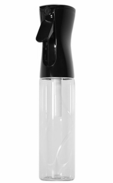 Continuous Mist Spray Clear Bottle Black 10 oz