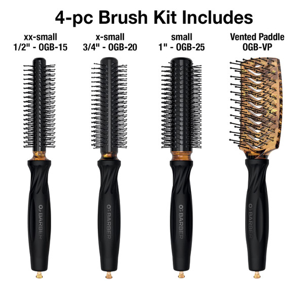 Olivia Garden Barber Brush Collection 4pc Set