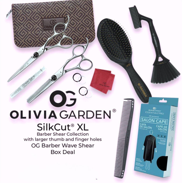 Olivia Garden SilkCut XL 7" Barber Wave Shear Box Set (SK-BOX06XL)