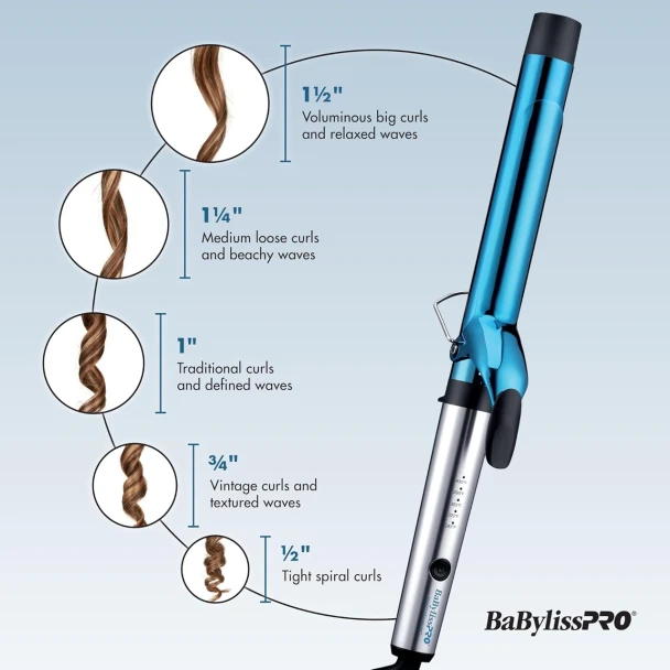 BaBylissPRO Nano Titanium Extended Barrel Curling Iron 1 1/2" (BNTW150XLUC)