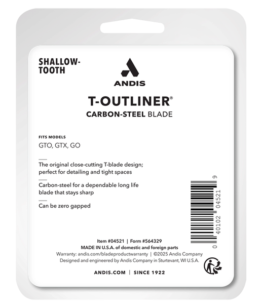 Andis T-Outliner Replacement Blade - Carbon Steel Shallow Tooth