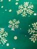 Gold Snow Flakes on Green-100% Cotton Fabric, 135cm/53 in Wide, Sold Per HALF Metre