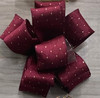 Burgundy Wired Edge Ribbon with Delicate Gold Highlights, 38mm wide (Sold Per Metre)