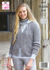 Ladies V Neck Cardigan & Waistcoat: Knitted in Homespun DK