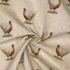 All Over Pheasant-  Digital Print on Natural Linen-Look Panama Fabric, 140cm/55in wide, Sold Per HALF Metre