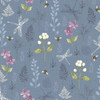 WOODLAND - COL.102 - DRAGONFLIES BLUE 100% Cotton Fabric, 112cm/44in wide, Sold Per HALF Metre