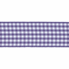 Liberty Purple & White Gingham Ribbon, 15mm wide, Sold Per Metre