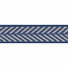 Royal Blue & White Herringbone Stripe Woven Ribbon, 16mm wide, Sold Per Metre