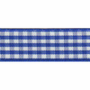 Royal Blue & White Gingham Ribbon, 15mm wide, Sold Per Metre