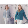 3921 Ladies & Teens Cardigan/Jacket & Pullover Jumper 4 Ply Knitting Pattern Size: 28/30" - 44/46"