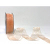 Peach Sheer Organza Ribbon, 25mm wide, Sold Per Metre