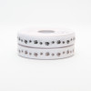 Black Paw Prints on White Grosgrain Ribbon, 16mm wide, Sold Per Metre