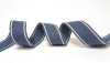 Cadet Blue with White Twin Stripe Webbing, 34mm wide - Perfect for Bag Handles/Straps, Sold Per Metre