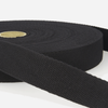 Black 100% Cotton  Woven Webbing, 25mm wide, Sold Per Metre