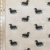 Dachshund (All-Over) Digital Print on Natural Linen-Look Panama Fabric, 140cm/55in wide, Sold Per HALF Metre