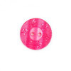 Deep Pink Leaf Print Button -  2 Hole- 18mm ( Sold Individual)