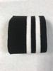 Black with Twin White Stripes Knitted Tube Cuff Ribbing (approx 100cm length)