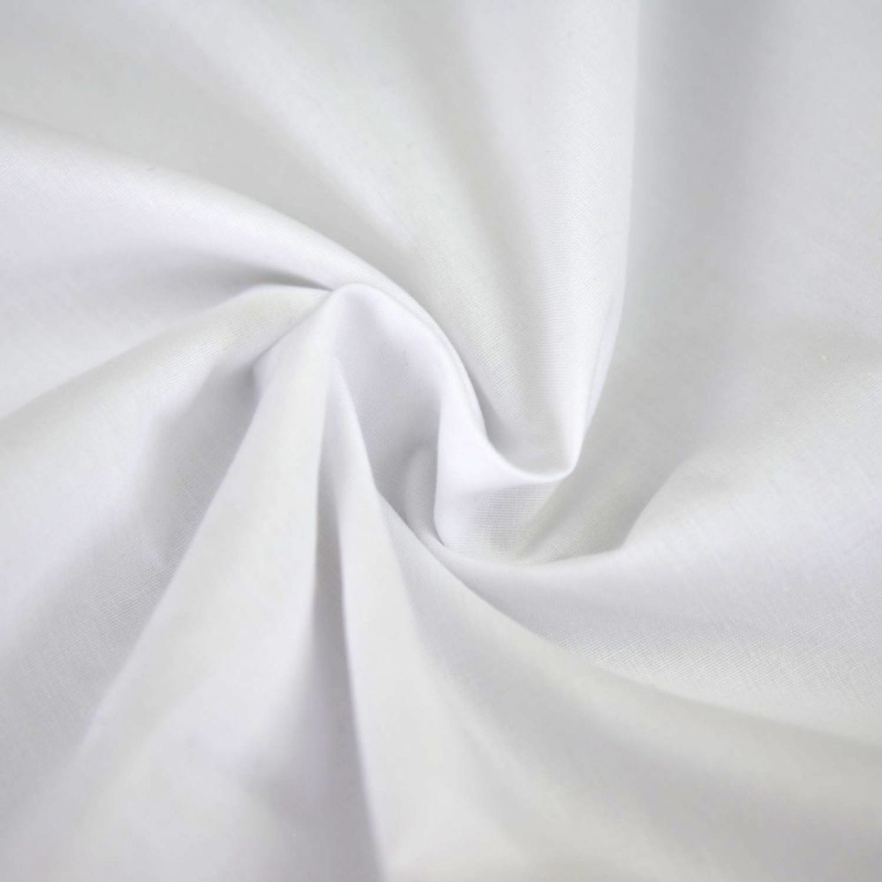 White Plain Poplin Polycotton Fabric, 115cm/45in wide, Sold Per HALF Metre