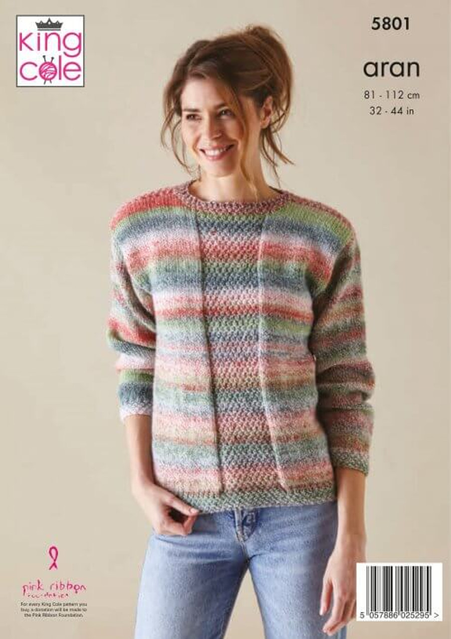 5801-Cardigan & Sweater knitted in Acorn Aran - 81-112cm / 32-44in