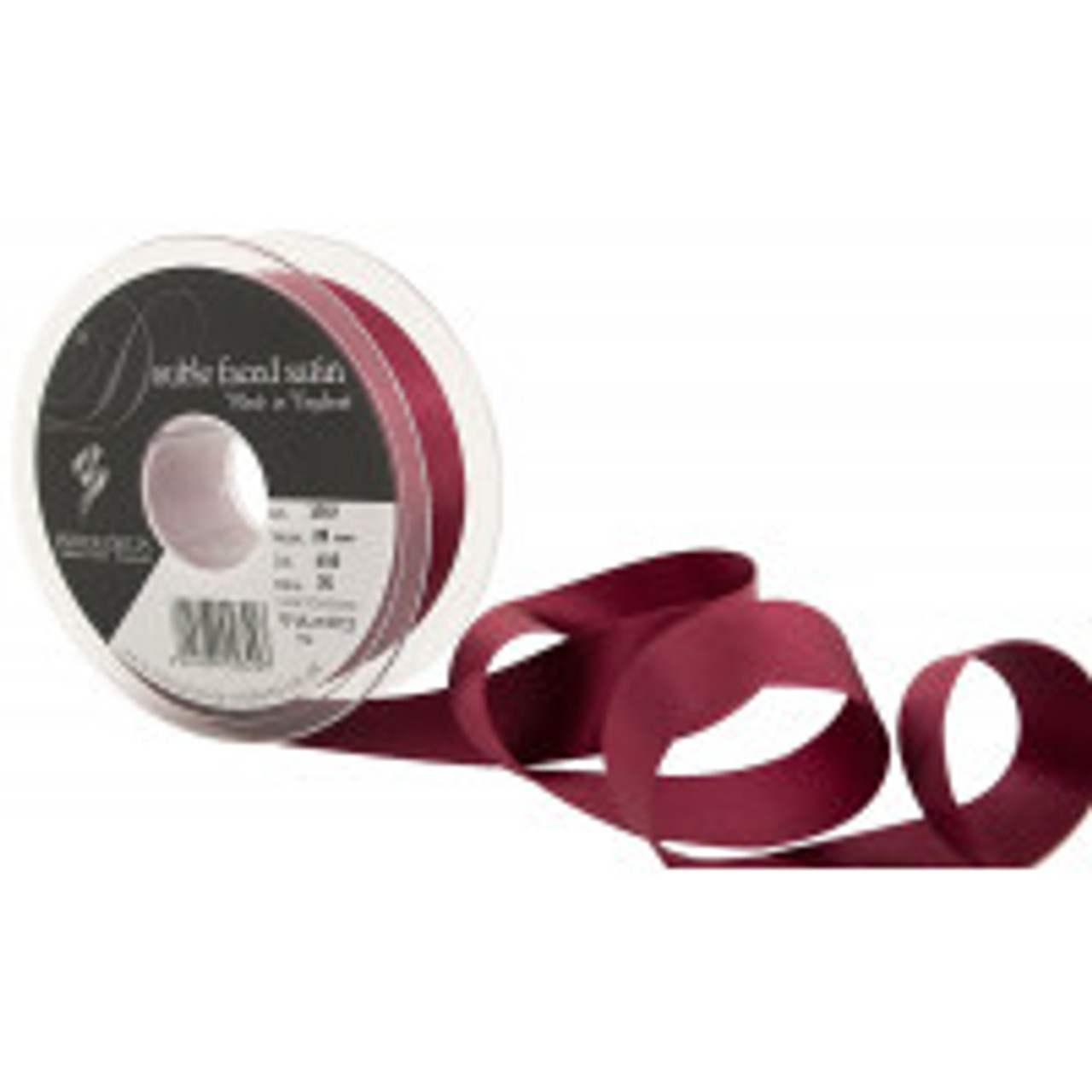 25mm 405 Burgundy Double Satin Berisfords Ribbon ( Sold per Metre)