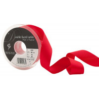 25mm 15 Red Double Satin Berisfords Ribbon ( Sold per Metre)
