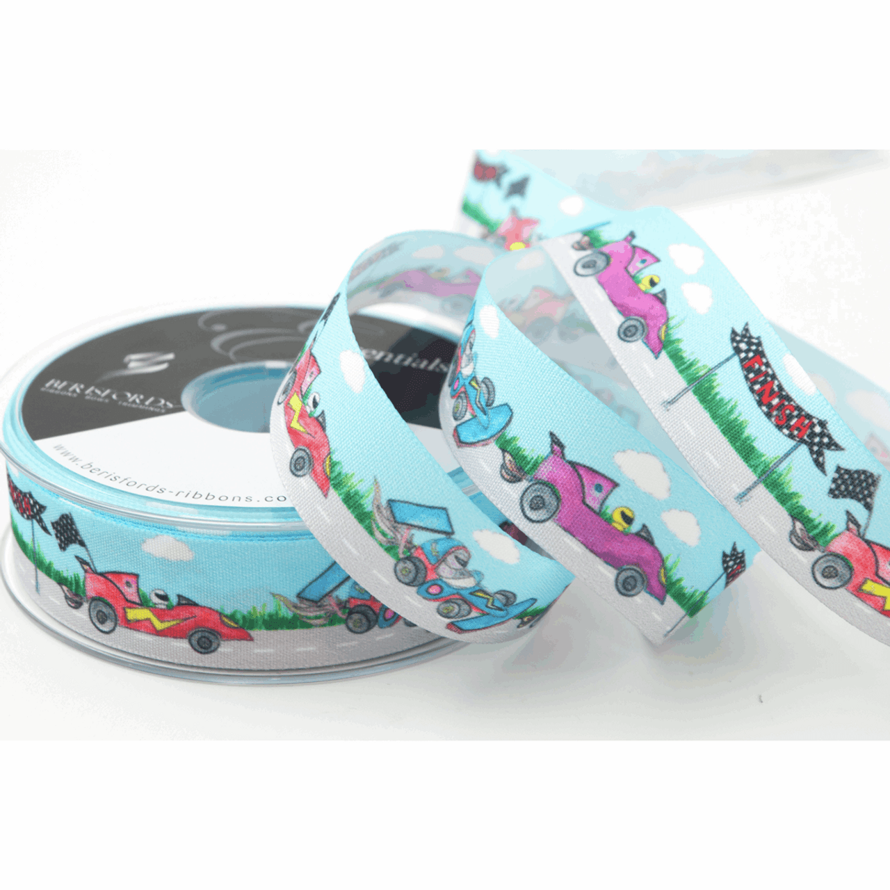 Racing Car Ribbon - 25mm ( Sold by the metre)