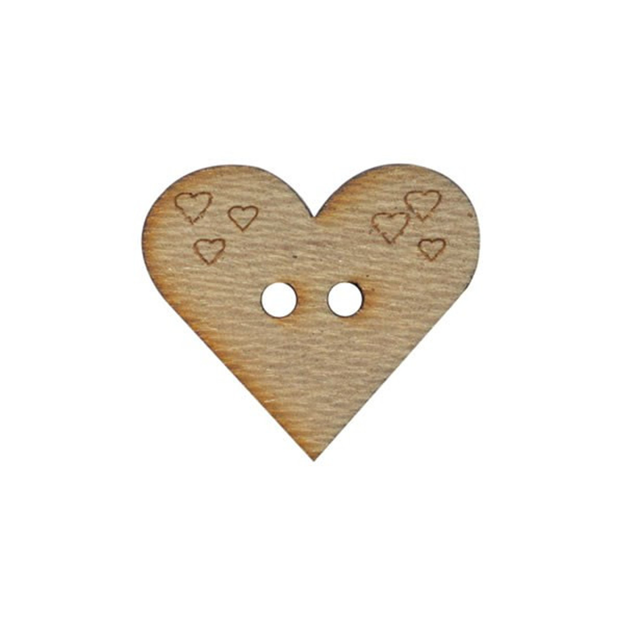 Wood Heart Buttons - 20mm  ( Sold individually)