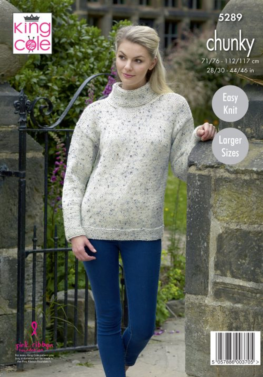 5289 - Sweaters Knitted in Chunky Tweed (71-76 - 112/117cm / 28/30-4446 in )