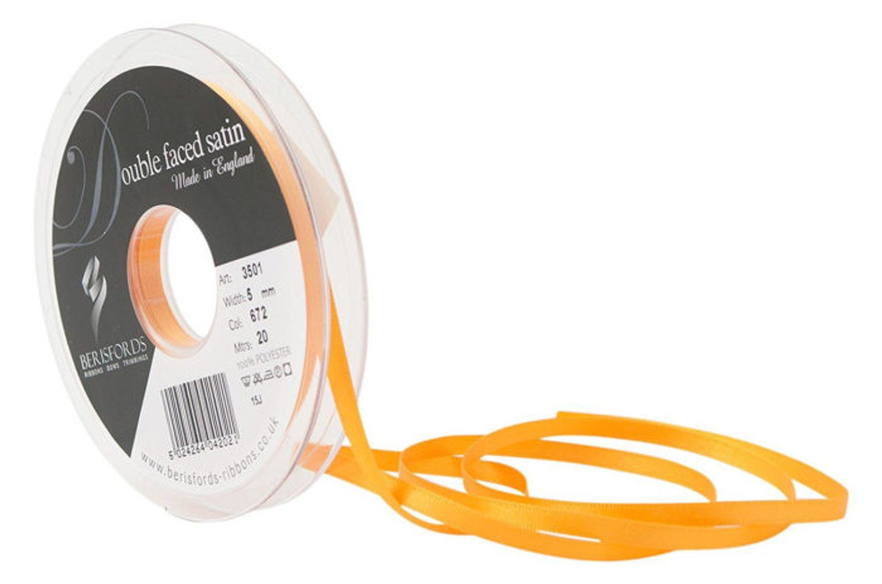 5mm 672 Marigold Double Satin Berisfords Ribbon ( Sold per Metre)