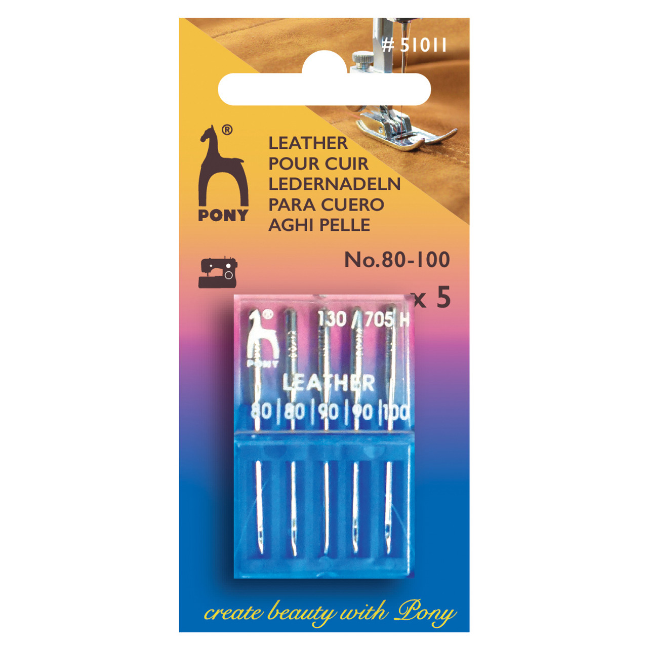 Sewing Machine Needles: Leather 80-100