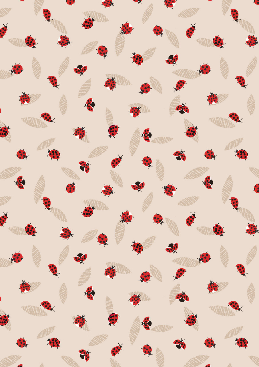 Ladybirds on cream - By Lewis & Irene - 100% Cotton - 44/5" -112cm width ( Sold per half metre