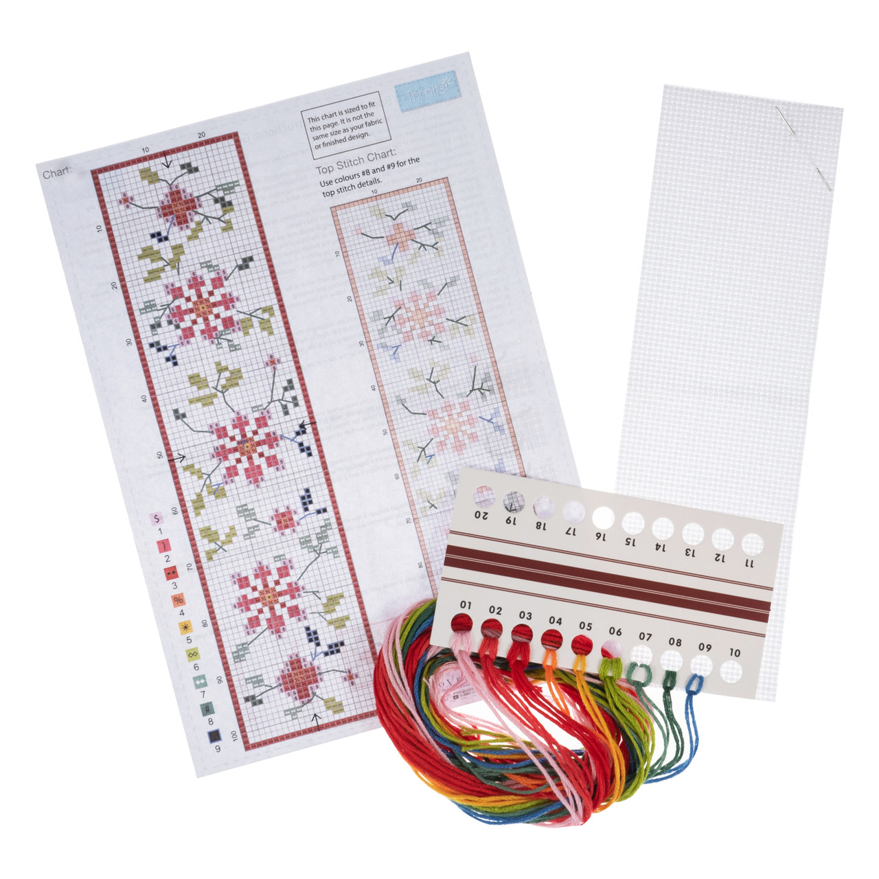 Counted Cross Stitch Kit: Bookmark -  Floral