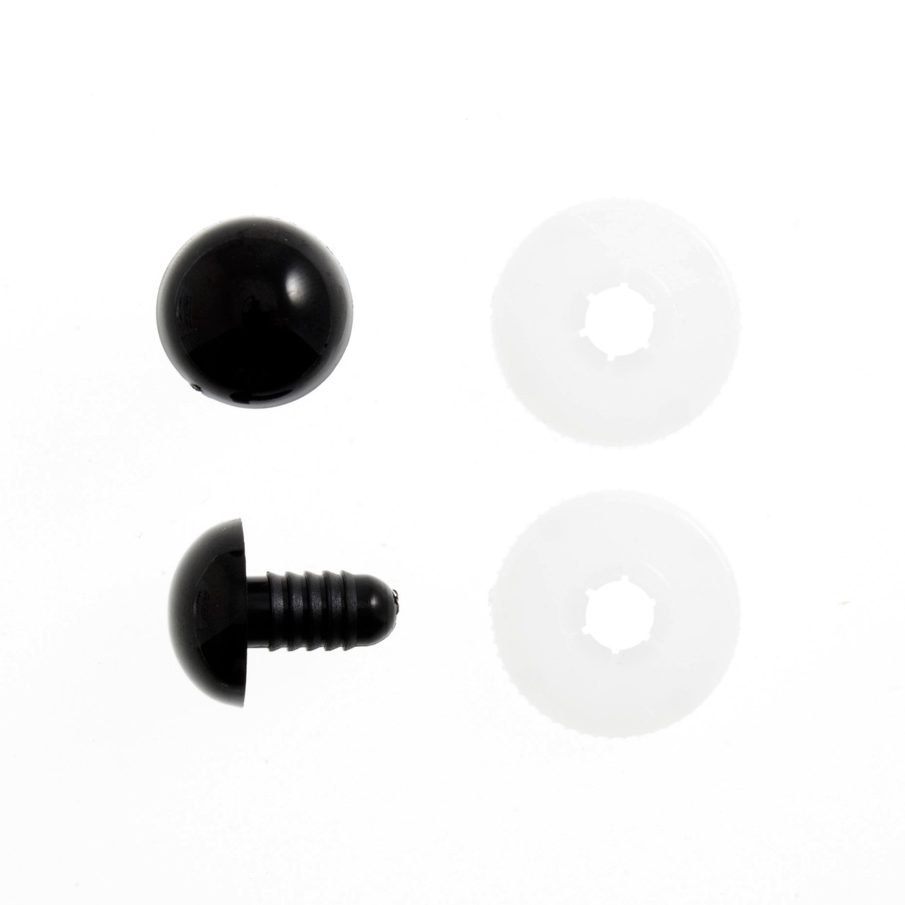 Toy Eyes: Solid: 9mm: Black: Pack of 8