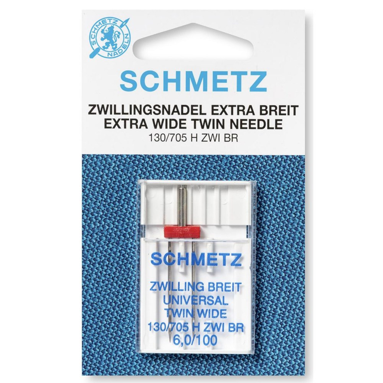 SCHMETZ Machine Needles TWIN 6.0MM SIZE 100 PACK OF 1 CARDED