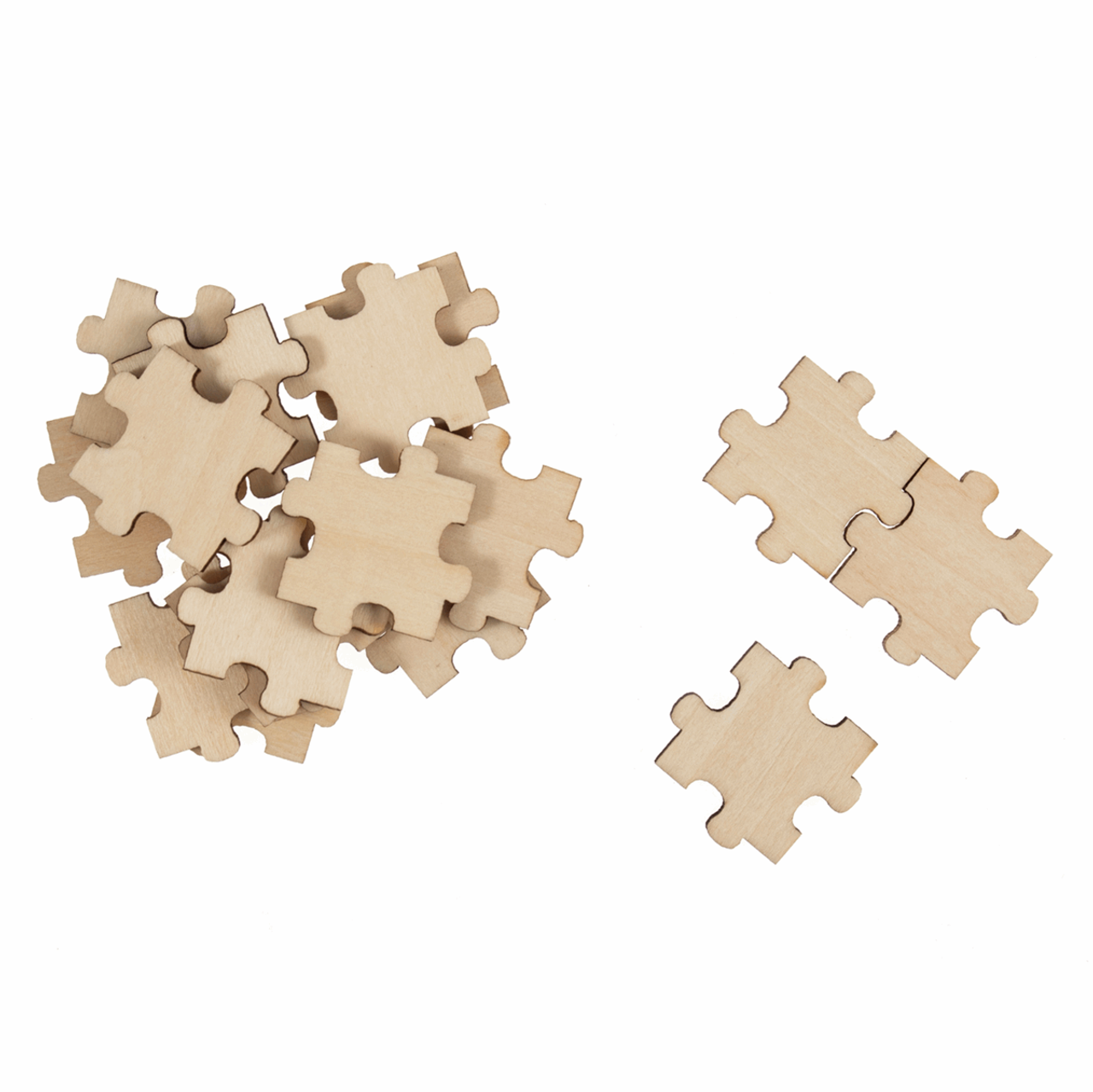 Wooden Puzzle Piece Embellishments (Pack of 16)