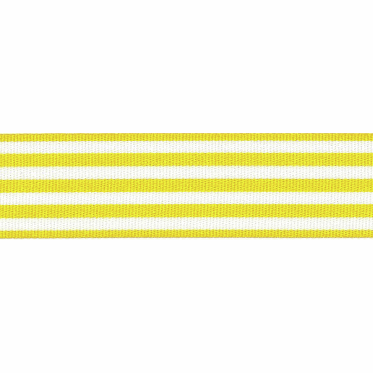 Yellow & White Stripe Ribbon, 25mm wide, Sold Per Metre