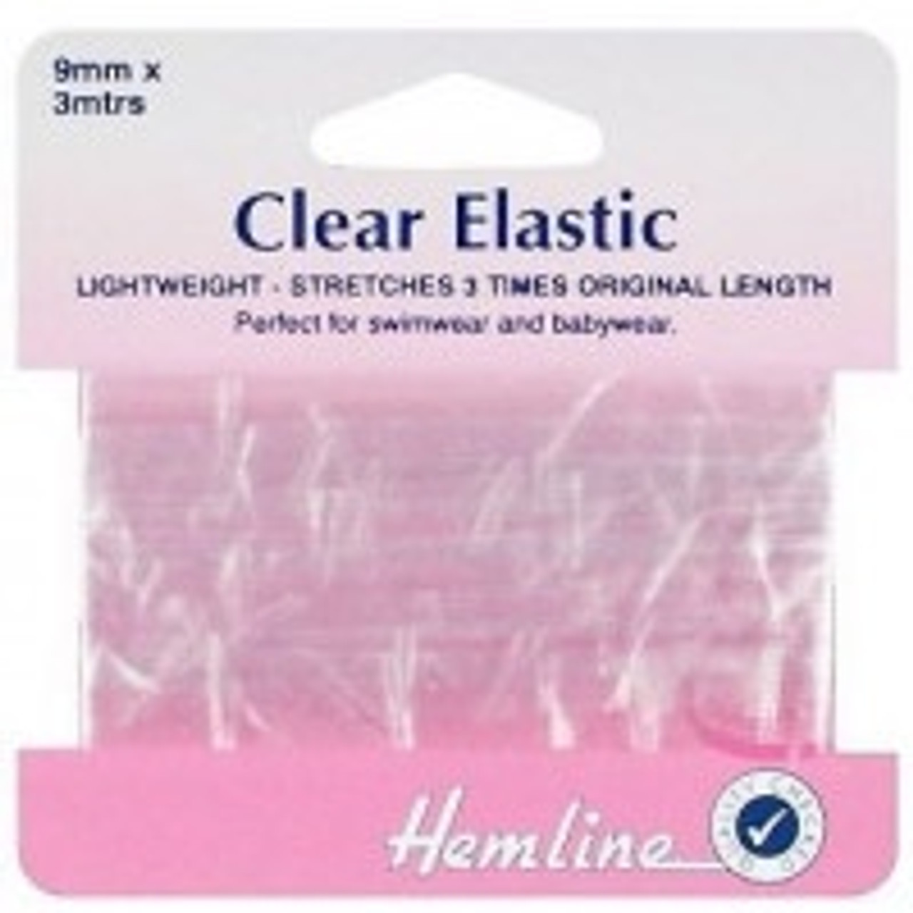 Clear Plastic Swimwear Elastic, 9mm wide (3mtr)